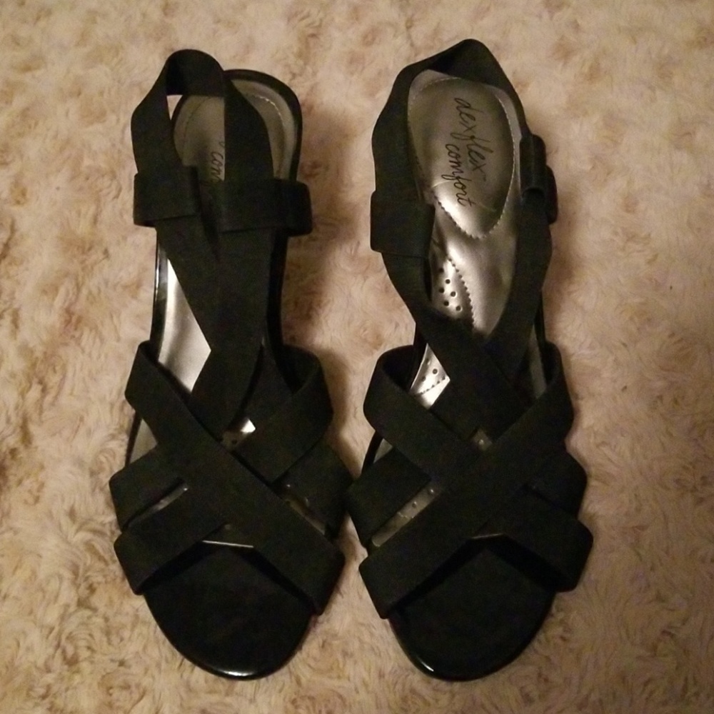 Black strappy heels